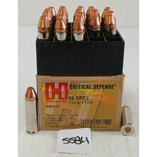 AMMO: 25X HORNADY CRITICAL DEFENSE .38 SPL - 110GR - FTX