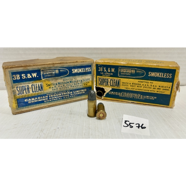 AMMO/BRASS: APPROX 30X LIVE & 30X BRASS .38 S&W