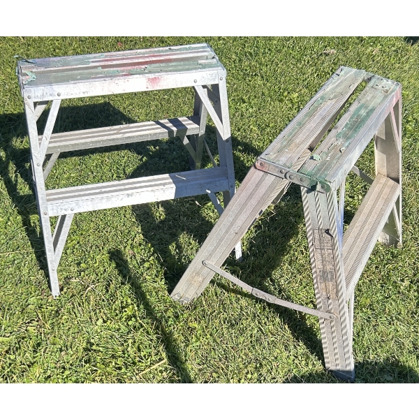 LOT OF 2 - ALUM STEP LADDERS