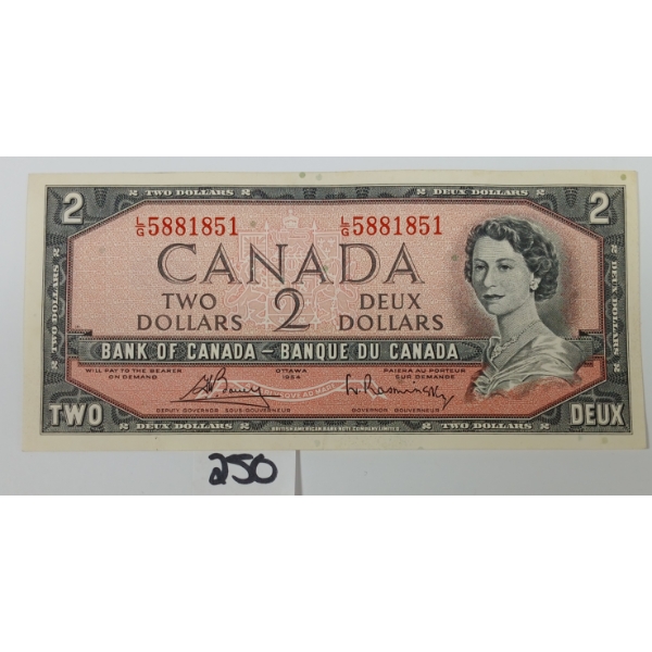 1954 CDN $2 UNCIRCULATED BANKNOTE