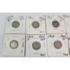 Image 2 : LOT OF 8 - 1899-1918 CDN 5 CENT SILVER PCS