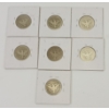 Image 2 : LOT OF 7 - U.S. SILVER BARBER 25 CENT PCS - INCL 1892, 1898 & 1909 ETC