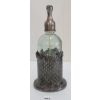 Image 2 : SODA NOVELLI - ABSYNTHE GREEN ACID-ETCH - SELTZER BOTTLE W/ PEWTER HOLDER