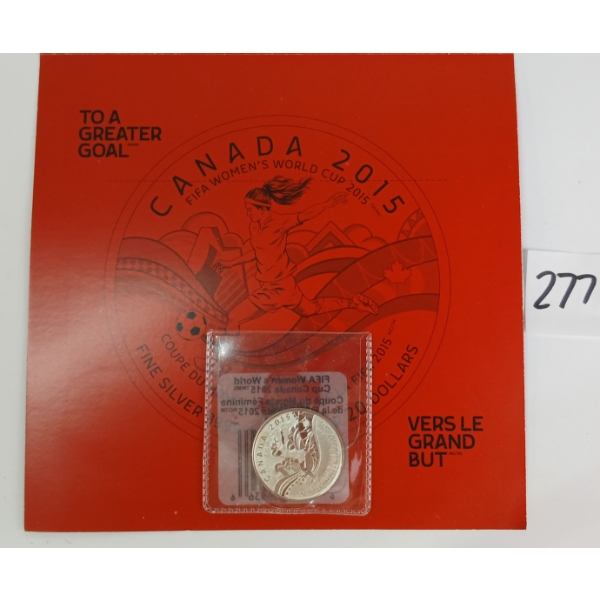2015 CDN $20 FIFA WORLD CUP SILVER COIN