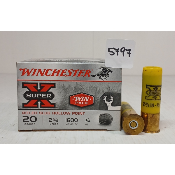 AMMO: 15X WINCHESTER SUPER X 20GA - 2 3/4IN - RF SLUG