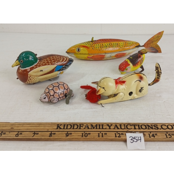 LOT OF 5 - TIN WIND UP TOYS