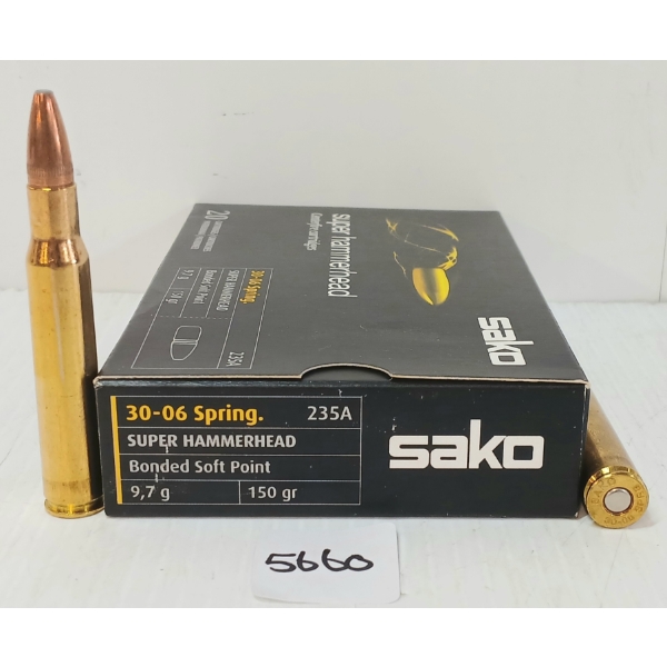 AMMO: 20X SAKO SUPER HAMMERHEAD .30-06 SPRG - 150GR - BONDED SP