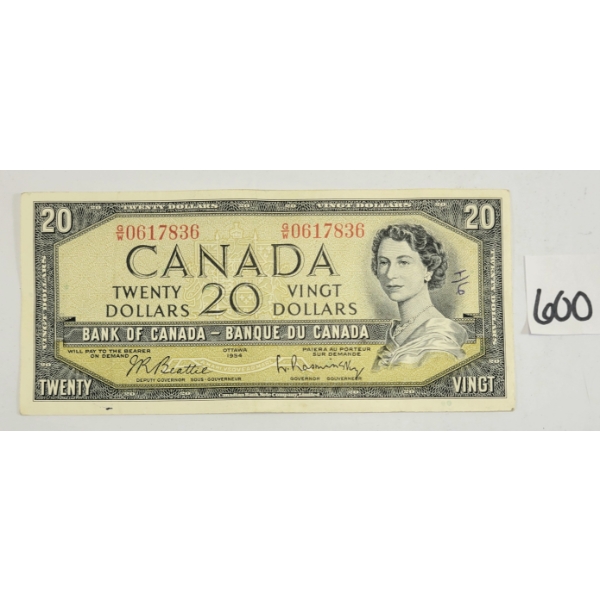 1954 CDN $20 BANKNOTE