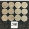 Image 1 : LOT OF 12 - 1953-1968 CDN 25 CENT COINS 