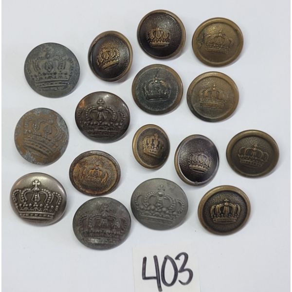 LOT OF 16 - WWI GERMAN UNIFORM BUTTONS