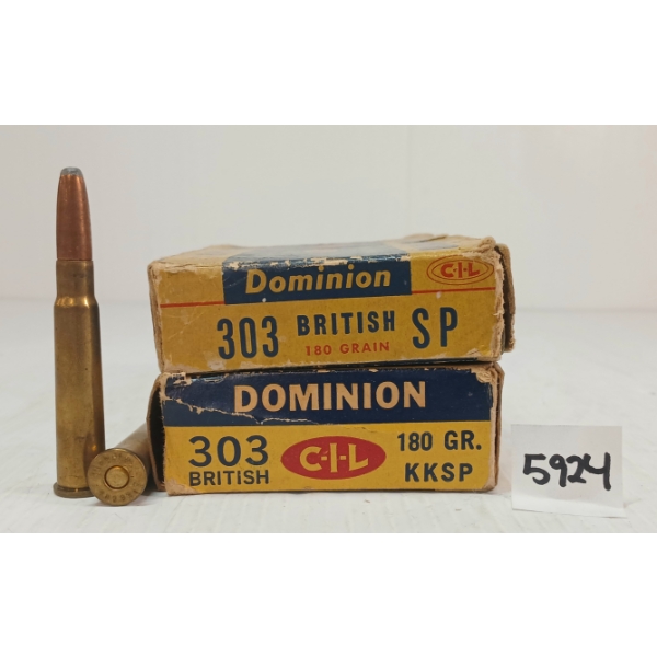 AMMO: 40X DOMINION .303 BRIT - 180GR - KKSP & SP