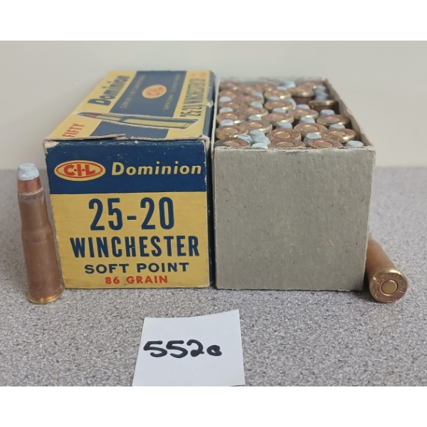 AMMO: 50X DOMINION .25-20 WIN - 86GR - SP 