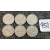 Image 1 : LOT OF 6 - 1948 CDN 25 CENT COINS