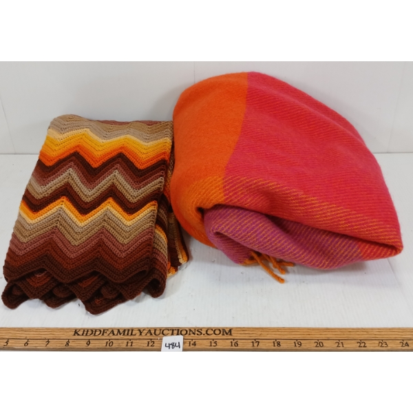LOT OF 2 - IKEA WOOL BLANKET & AFGHAN THROW