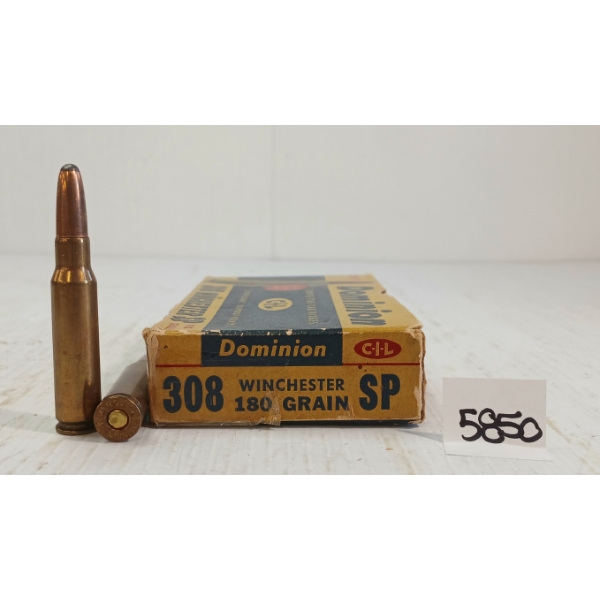 AMMO: 20X CIL DOMINION .308 WIN - 180GR - SP
