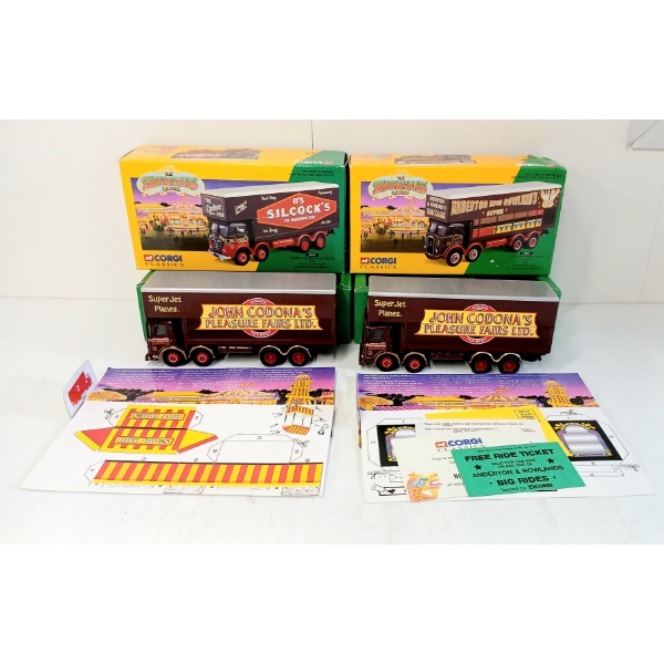 LOT OF 2 - CORGI DIECST "THE SHOWMAN'S RANGE" SILCOCK'S OF WARRINGTON & ANDERTON & ROWLAND'S TRUCKS