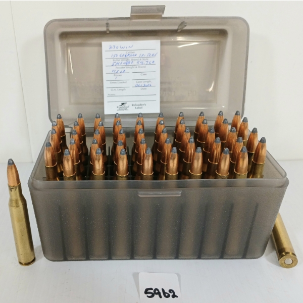 AMMO: 50X MIXED .270 WIN - 150GR - SPITZER - RELOADS