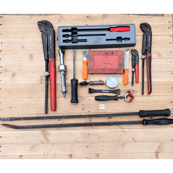 JOB LOT - SNAP-ON - PRY BARS, RATCHET, PLIER WRENCH ETC.