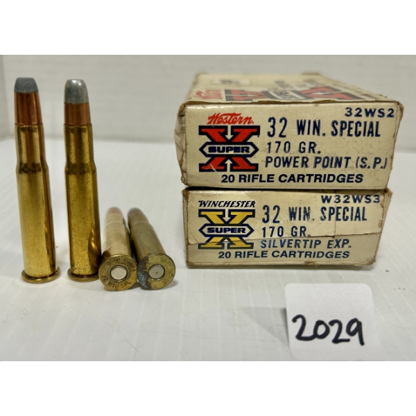 AMMO: 34X WINCHESTER .32 WIN SPL - 170 GR SP