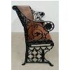 Image 6 : GARDEN BENCH W/ ORNATE SCROLLWORK WROUGHT IRON ENDS 