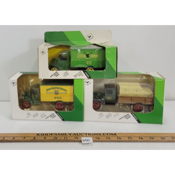 LOT OF 3 - ERTL JOHN DEERE DIECAST COIN BANKS