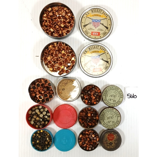 CAPS: QTY OF MISC CAPS - INCL BRITISH NO. 25, MUSKET, SMALL CAPS