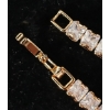 Image 4 : 18K GOLD PLATED PRINCESS CUT SIMULATED DIAMOND (CZ) TENNIS NECKLACE