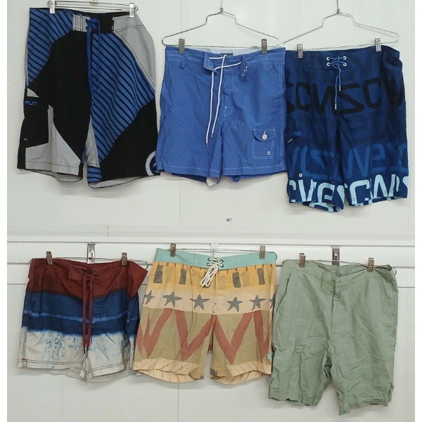 LOT OF 6 - MEN'S SWIM SHORTS - MFG INSIGHT, PENFIELD, SPLIT, WESC & DEUS EX MACHINA