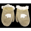 Image 1 : PAIR OF TANNED HIDE & BEADED MITTENS W/ FUR TRIM