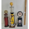Image 1 : LOT OF 3 - FUEL PUMP  MOTIFFS & CLOCK - INCL CHEVRON & WHITE FLASH