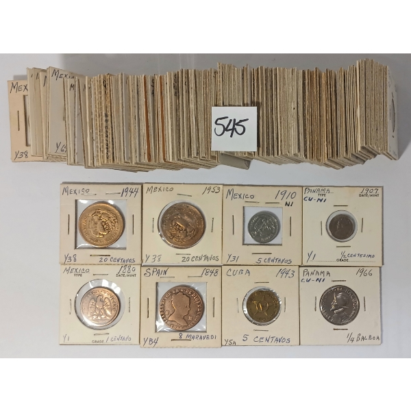 JOB LOT - 1848-1978 SPAIN, PANAMA, CUBA & MEXICO COINS - CENTIMOS, CENTAVOS & CENTESIMO