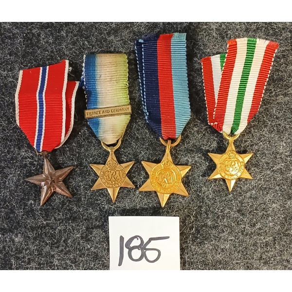 LOT OF 4 - 1939-1945, ITALY, ATLANTIC & BRONZE STAR MINI MEDALS
