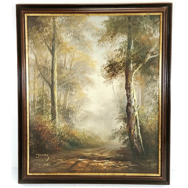 FOREST BY JONES - FRAMED OIL ON BOARD