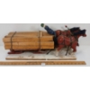 Image 2 : FOLK ART LOG HAULING WAGON W/ HORSES