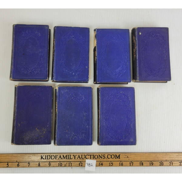 LOT OF 7 - MISC. PUBLICATIONS - INCL 1847 "LONGFELLOW'S POEMS" & " 1861? "CHARACTERISTICS OF WOMEN"
