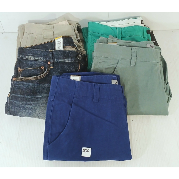 LOT OF 5 - MEN'S WESC, LIFETIME & MINIMUM PANTS - FT KELVIN CHINO, COLYPSO, DAVID CHINO, ETC