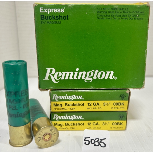 AMMO: 15X REMINGTON 12 GA 3-1/2 IN - #00 BUCK