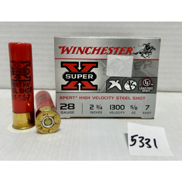 AMMO: 25X WINCHESTER 28 GA 2-3/4IN NO7 STEEL SHOT 