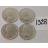 Image 2 : LOT OF 4 - 1963 CDN 50 CENT SILVER COINS
