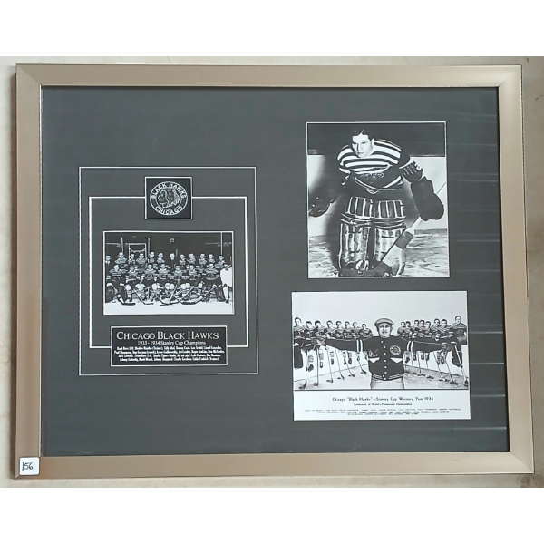 CHICAGO BLACK HAWKS 1933-1934 STANLEY CUP CHAMPIONS - COMMEMORATIVE FRAME