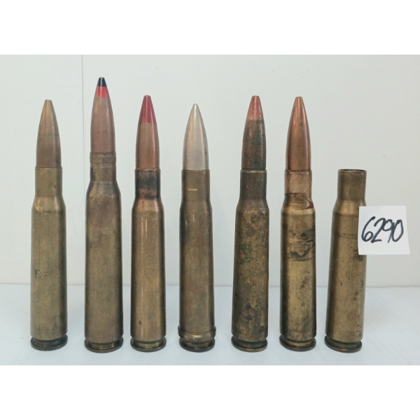 AMMO / BRASS: 7X MIXED WWII ERA MILITARY RIFLE CARTRIDGES