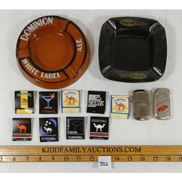 JOB LOT - CAMEL ASHTRAY, MATCHES & CRAVEN A LIGHTER, ETC