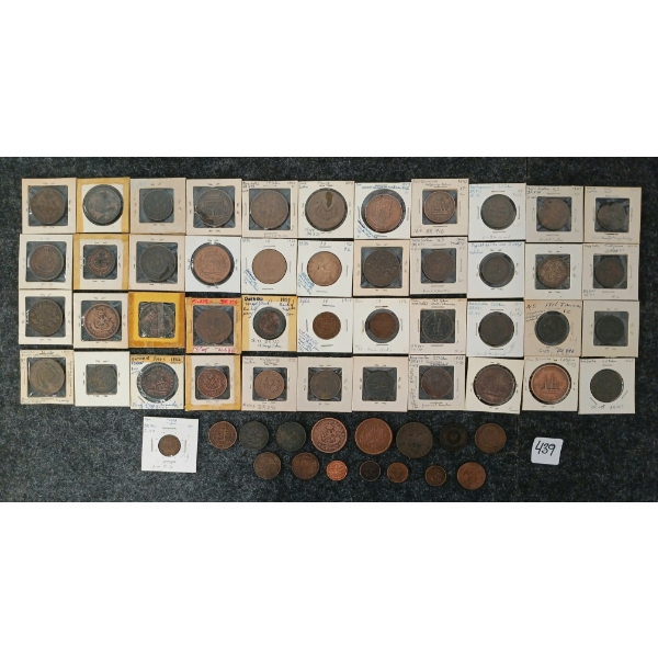 JOB LOT - WORLD LARGE CENTS, TOKENS & PENNIES
