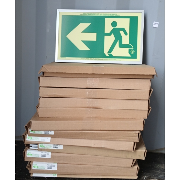 LOT OF 12 - GLOBRITE RUNNING MAN EXIT SIGNS