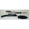 Image 2 : LOT OF 2 - S&W & H1 KNIVES W/ LEATHER SHEATHS