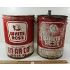 Image 1 : LOT OF 2 - WHITE ROSE MOTOR OIL CANS - 5 GAL