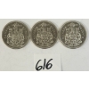 Image 1 : LOT OF 3 - 1969 CDN 50 CENT COINS