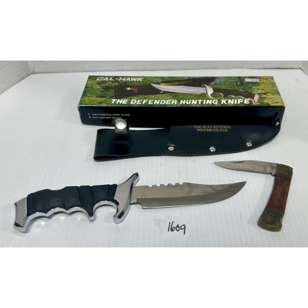 LOT OF 2 - UTILITY & HUNTING KNIVES