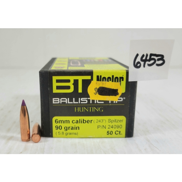 BULLETS: 50X NOSLER 6MM - 90GR - SPITZER