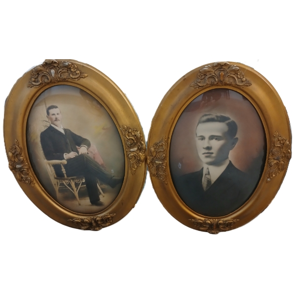 LOT OF 2 - HAND TINTED PORTRAITS 